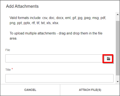 add attachments popup