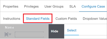 configure fields standard fields