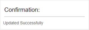 confirmation updated successfully