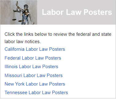 labor laws posters widget no title no intro
