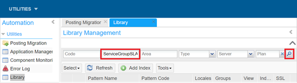 library service group SLA search