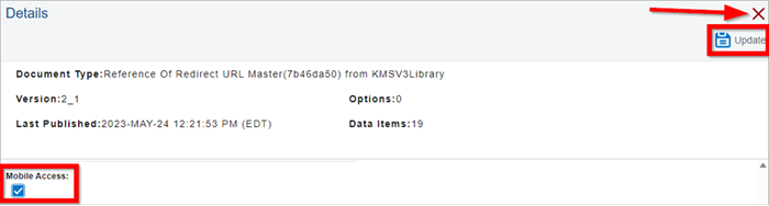 mobile access check box
