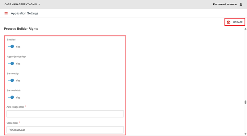 process builder rights close