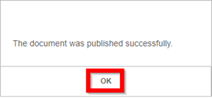 publish confirmation message