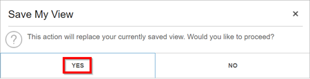save my view pop-up