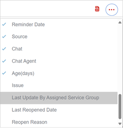 service group SLA report column selections