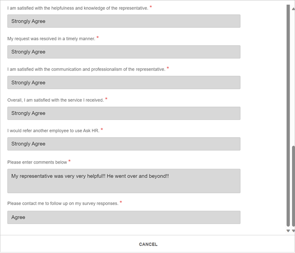 survey responses