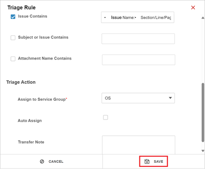 triage rule pop-up 1