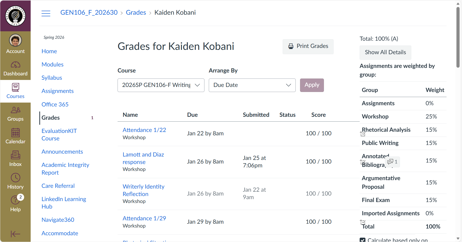 Formatting issue - Instructure Community