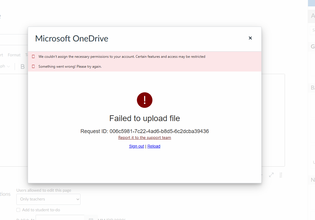 Microsoft OneDrive and Education LTIs - Unable to assign necessary ...