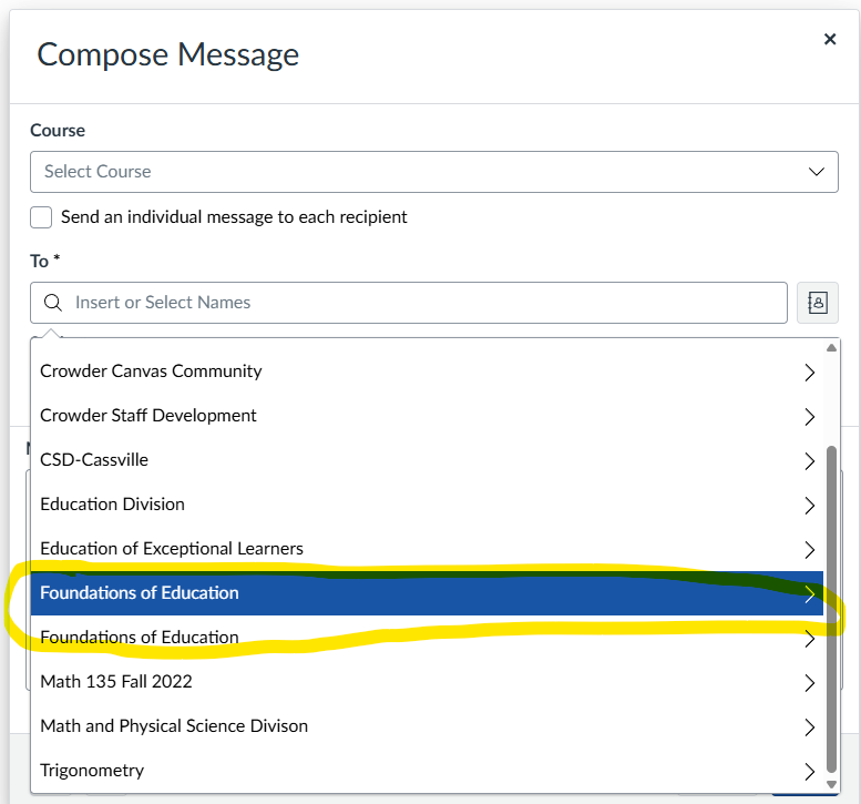 Identifying Correct Recipient in Canvas Inbox Due to Duplicate Course ...
