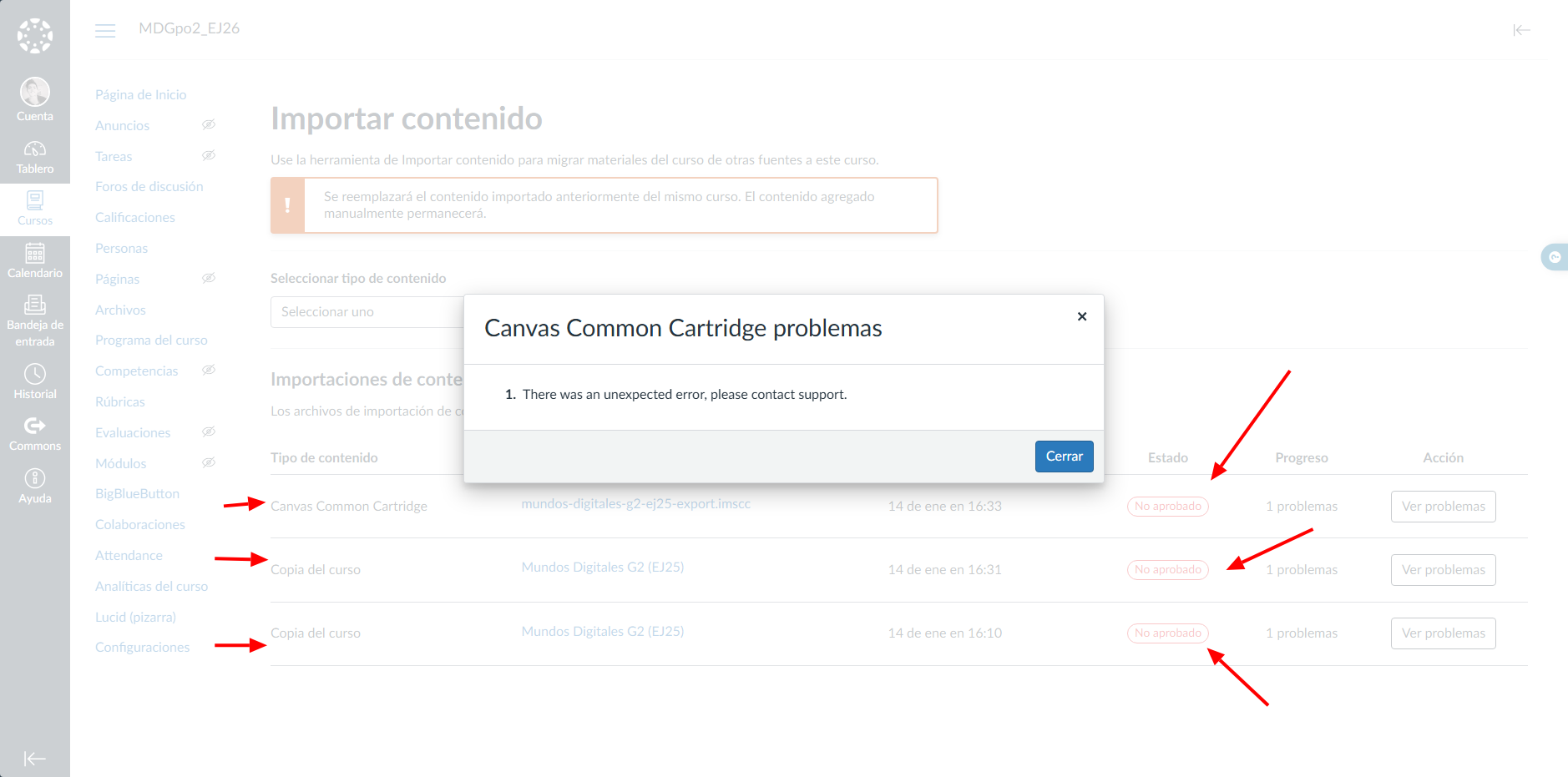 Canvas Course Copy Failed - Instructure Community