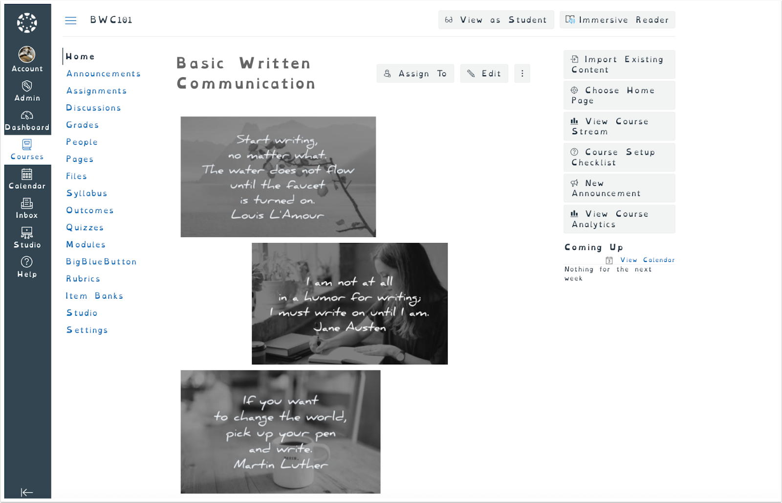 Dyslexia Font Set in the Canvas Interface