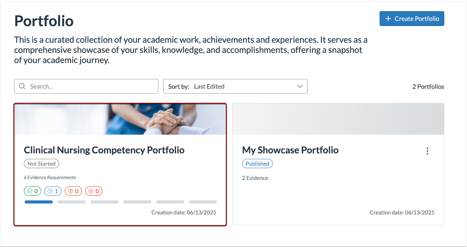 Portfolio Page View
