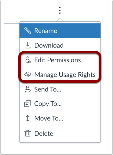 File Options Edit Permissions and Manage Usage Rights Links