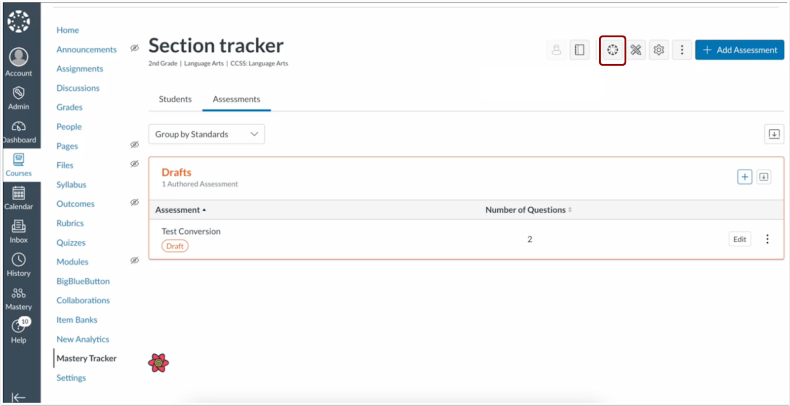 Canvas Content Tool Button