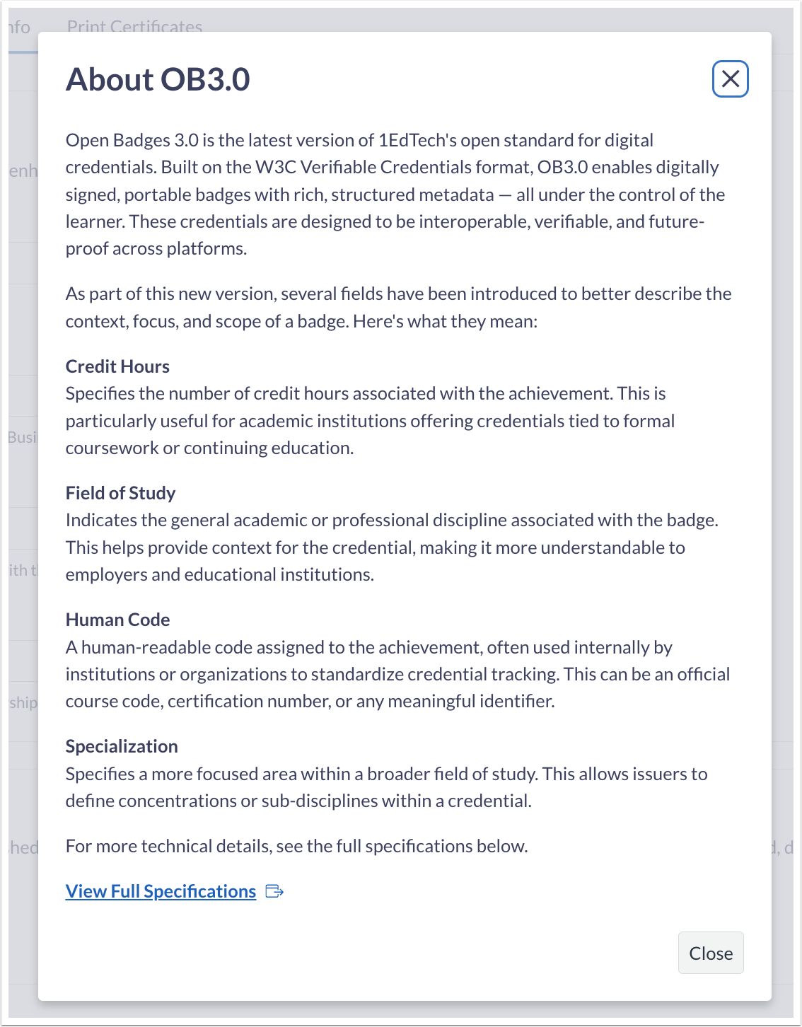 Additional Details Modal