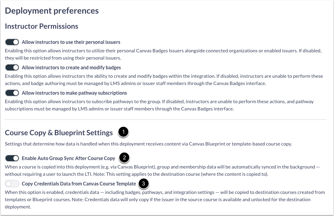 Copy Course and Blueprint Settings