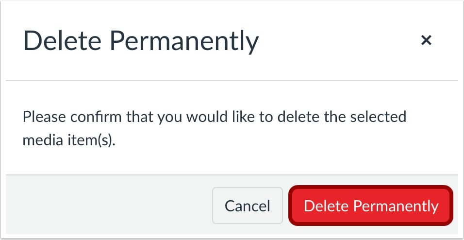 View User Delete Permanently Confirmation