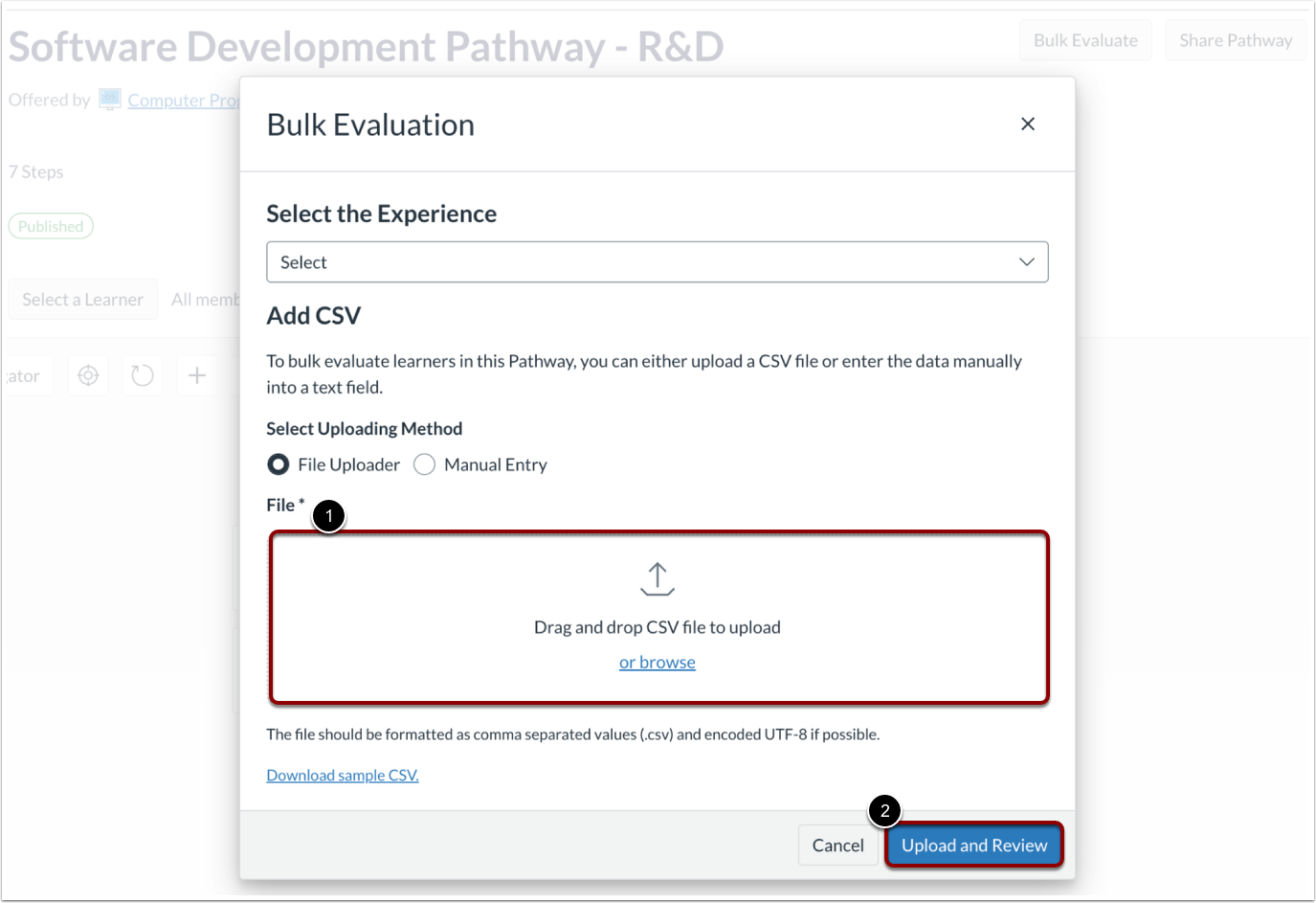 Bulk Evaluation Modal