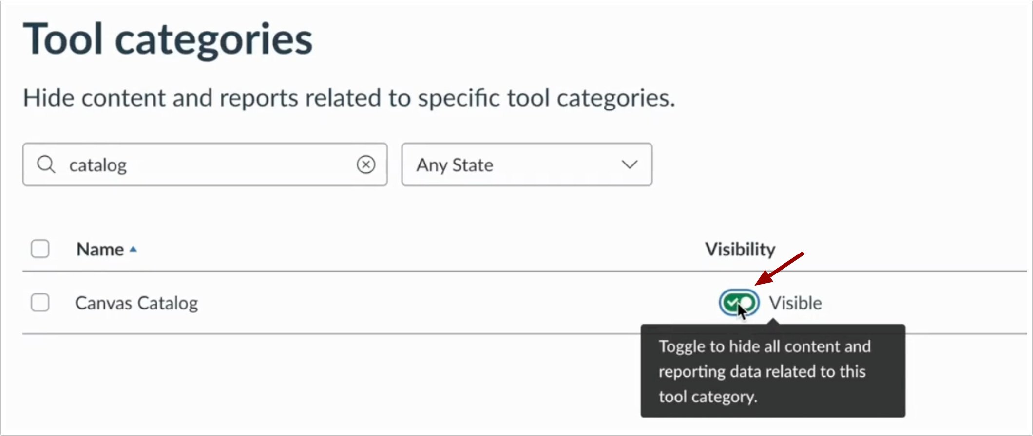 View Enable Visibility in Impact Settings