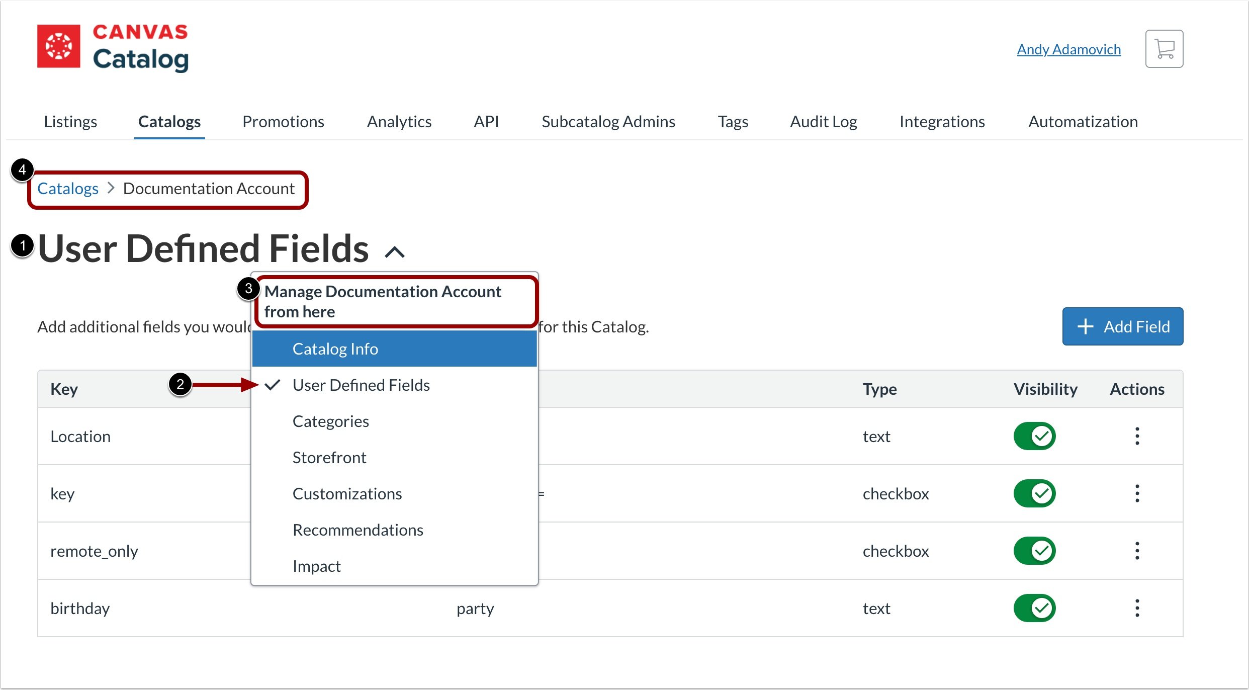 View Active Menu Selection