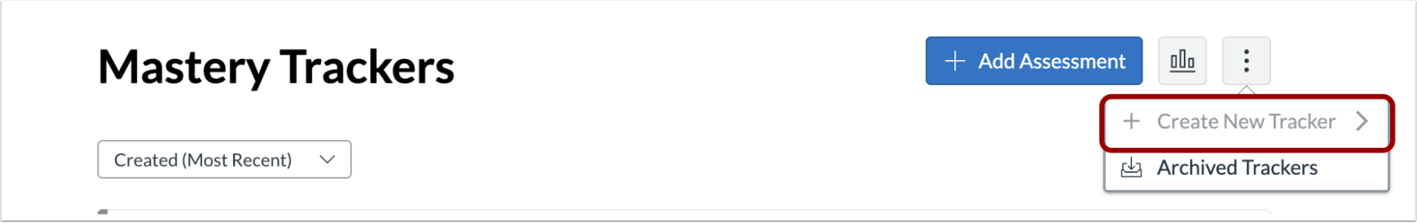 Disabled Create New Tracker