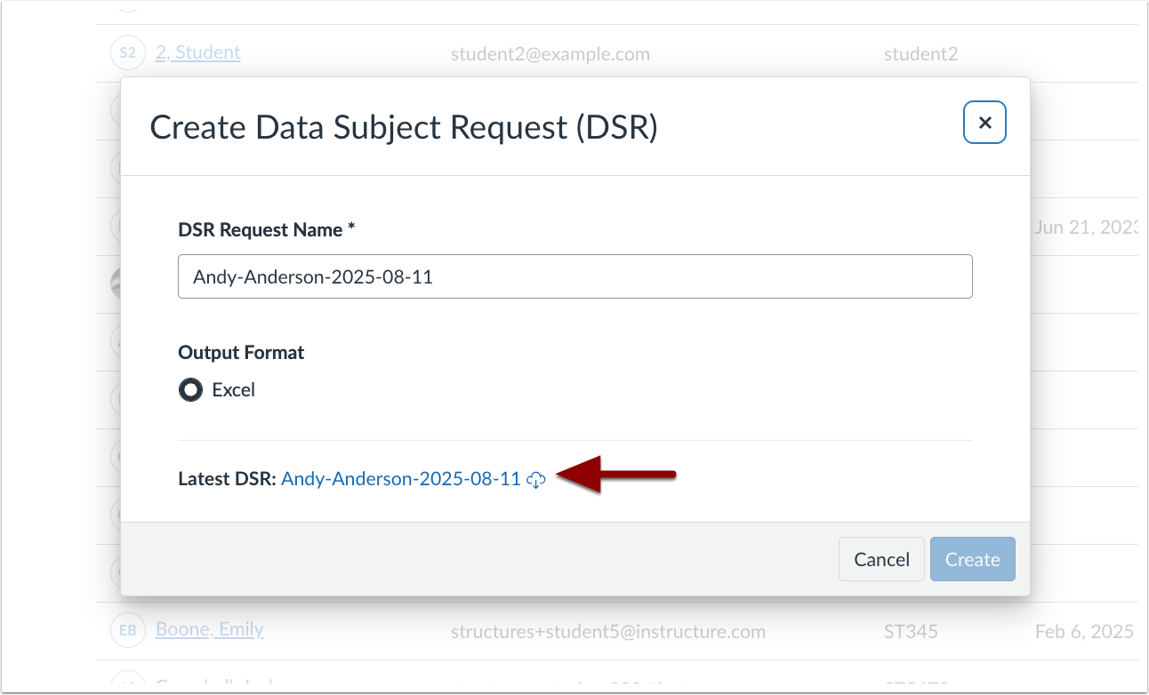 Create Data Subject Request Download Link