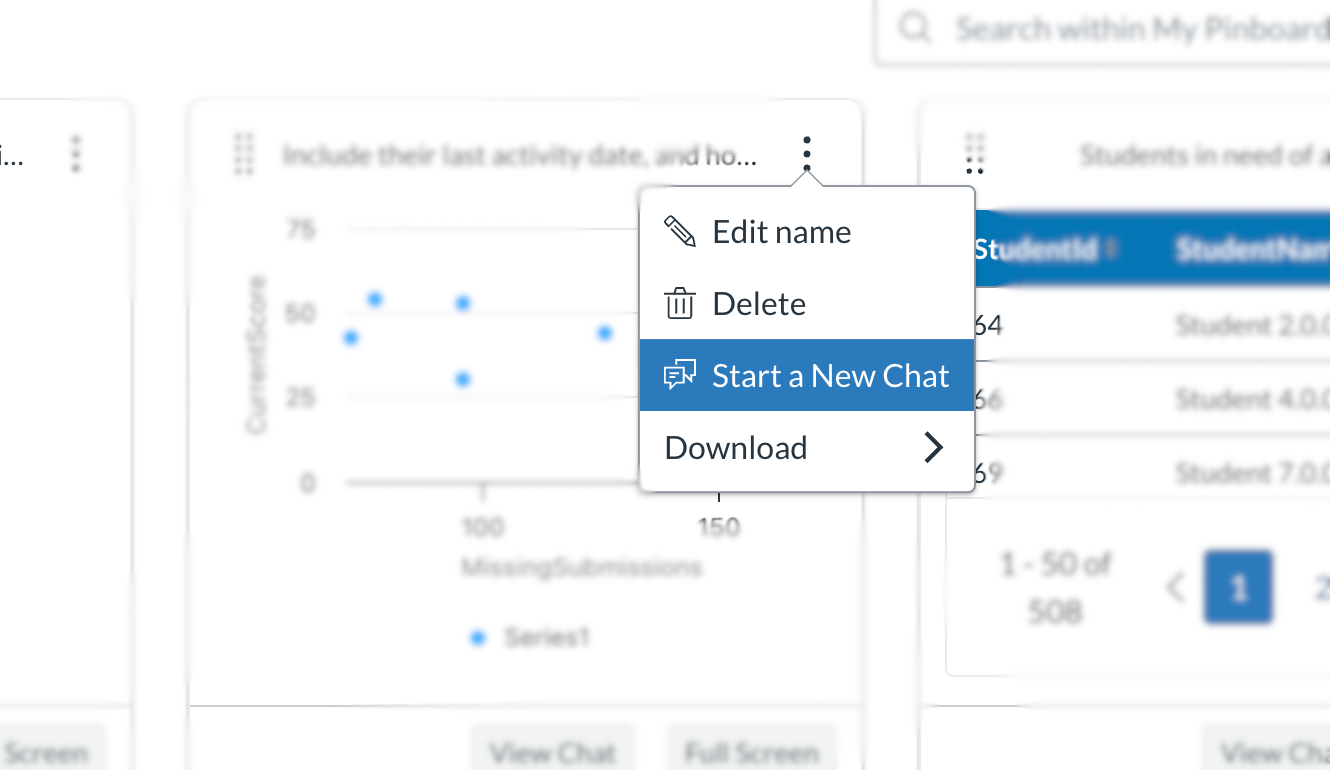 Start a New Chat and Ask Question directly from a Pin