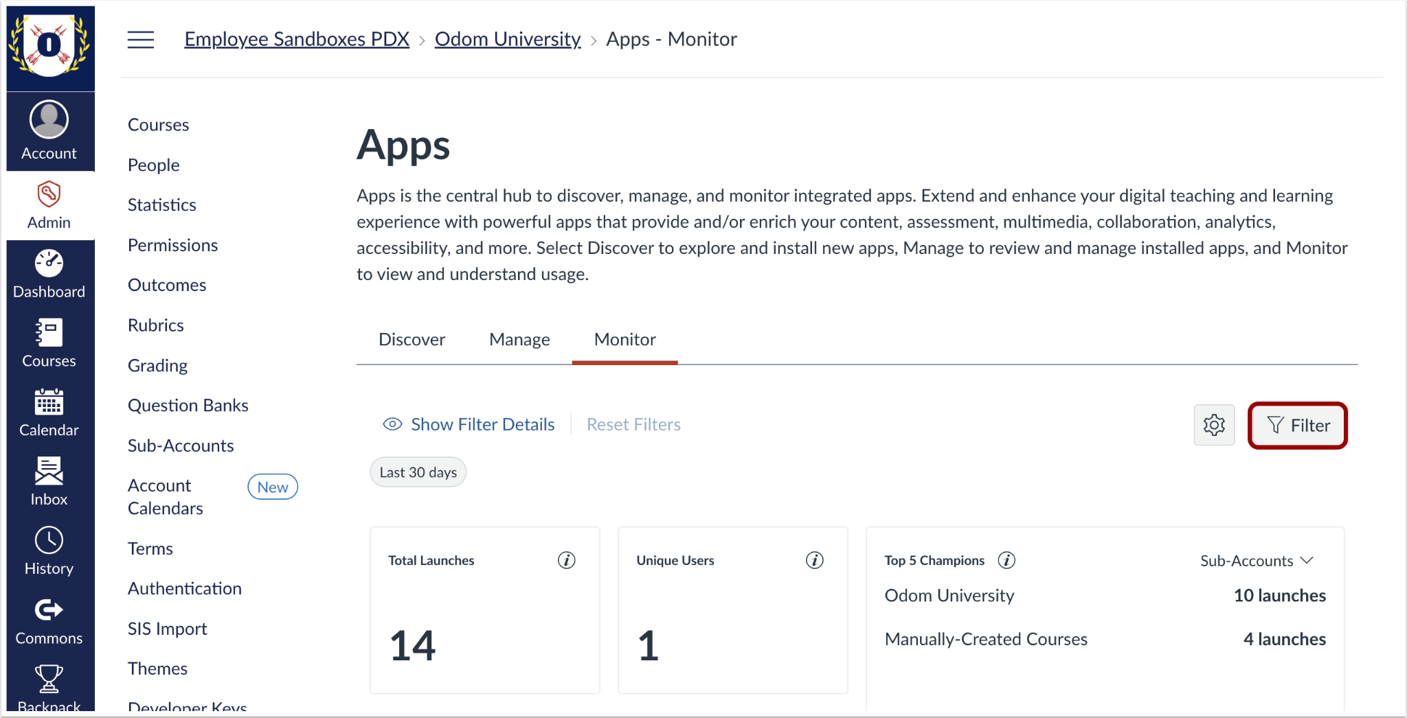 Canvas Apps Monitor: Filter