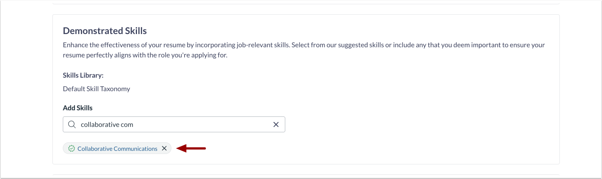Demonstrated Skills Link