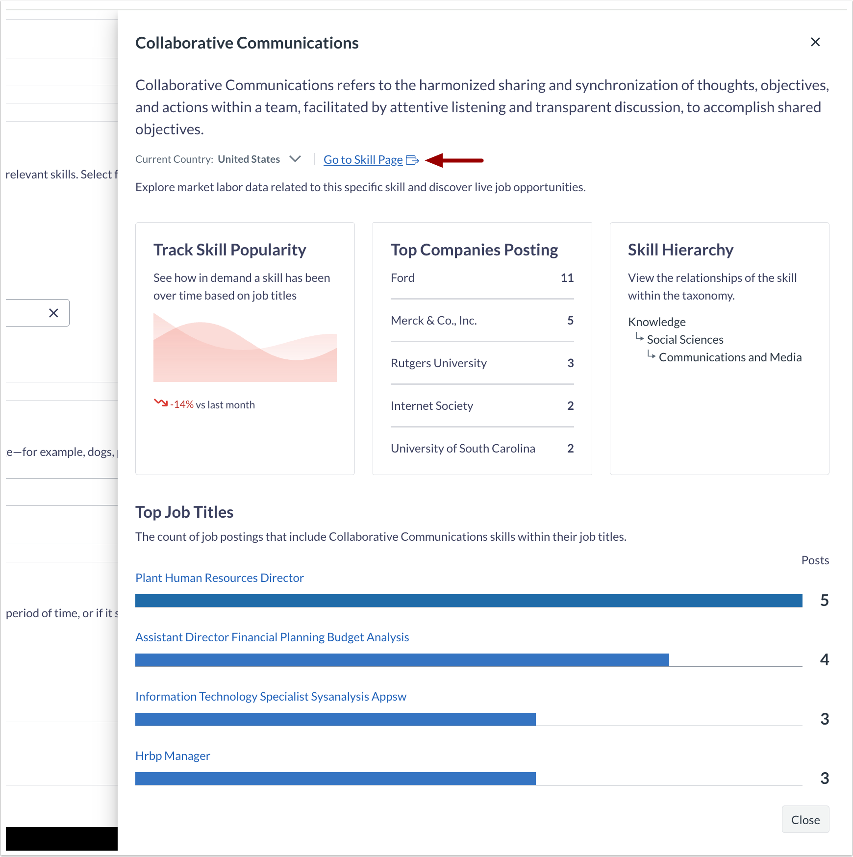 Go To Skills Page Link