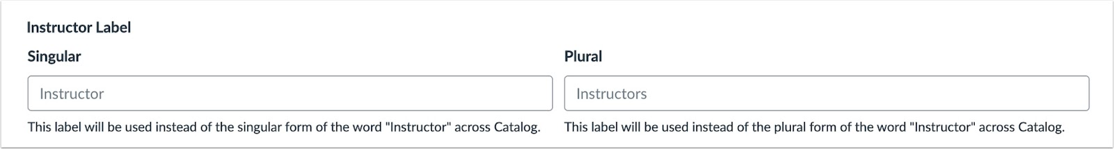 View Default Instructor Label Field