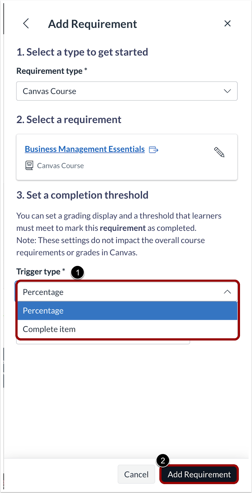 Add Requirement Trigger Type Field