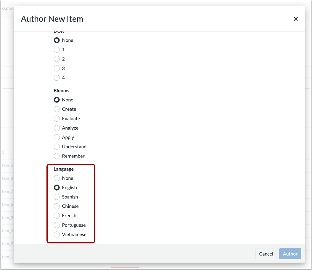 Additional Settings: Language
