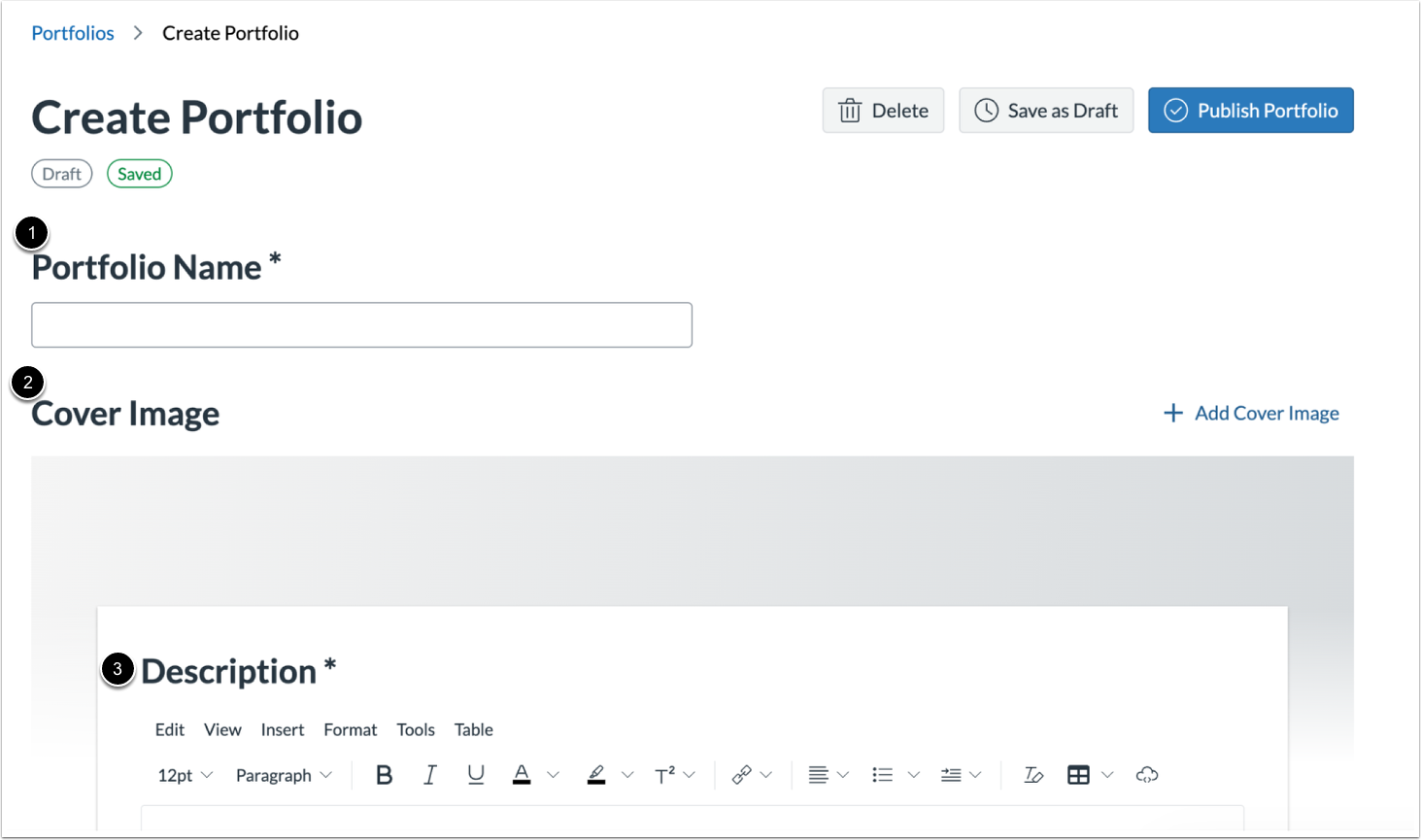 Create Portfolio Fields