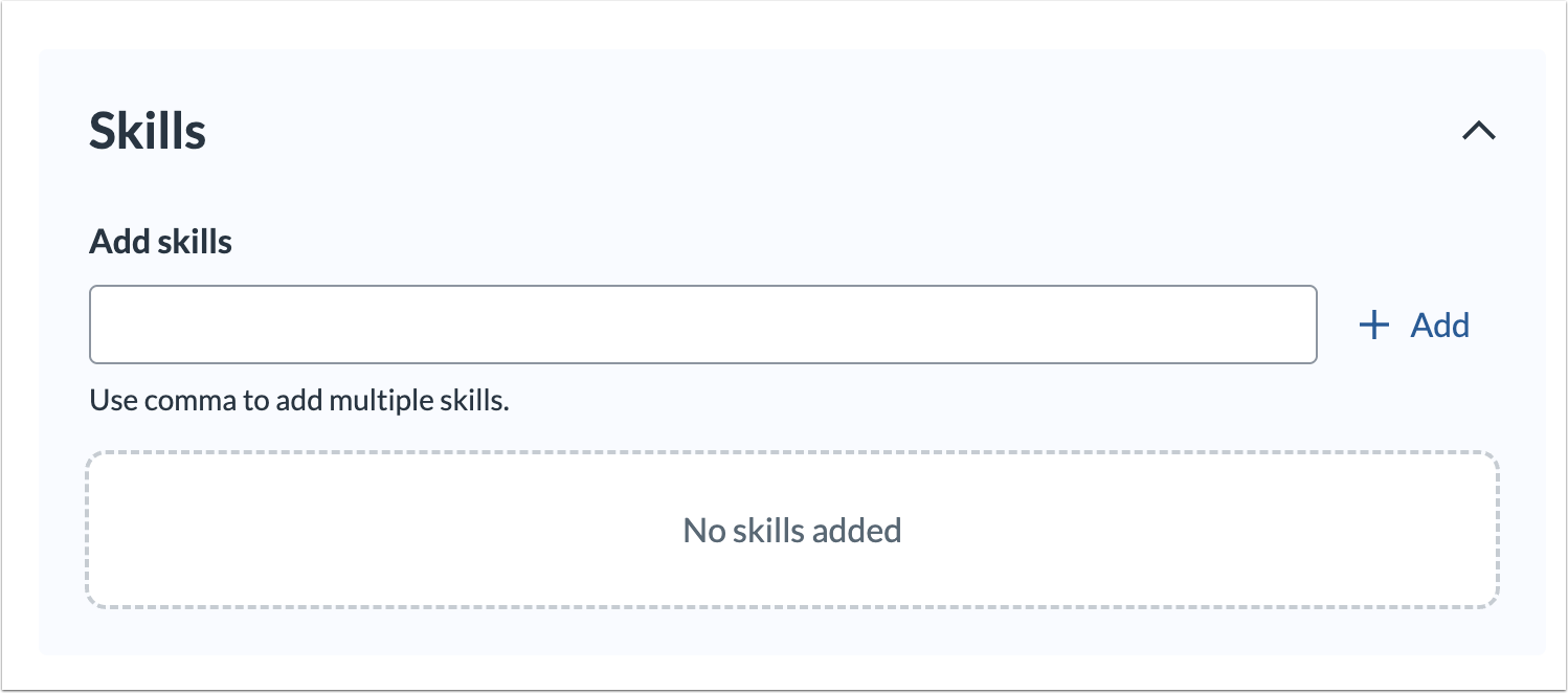 Add Skills Field