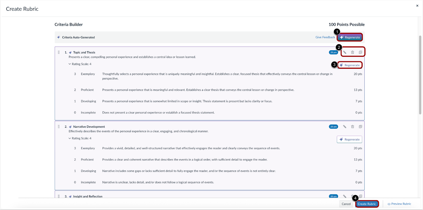 Criteria Builder Options