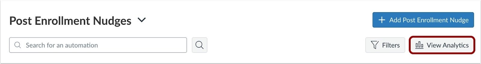 View Post Enrollment View Analytics Button