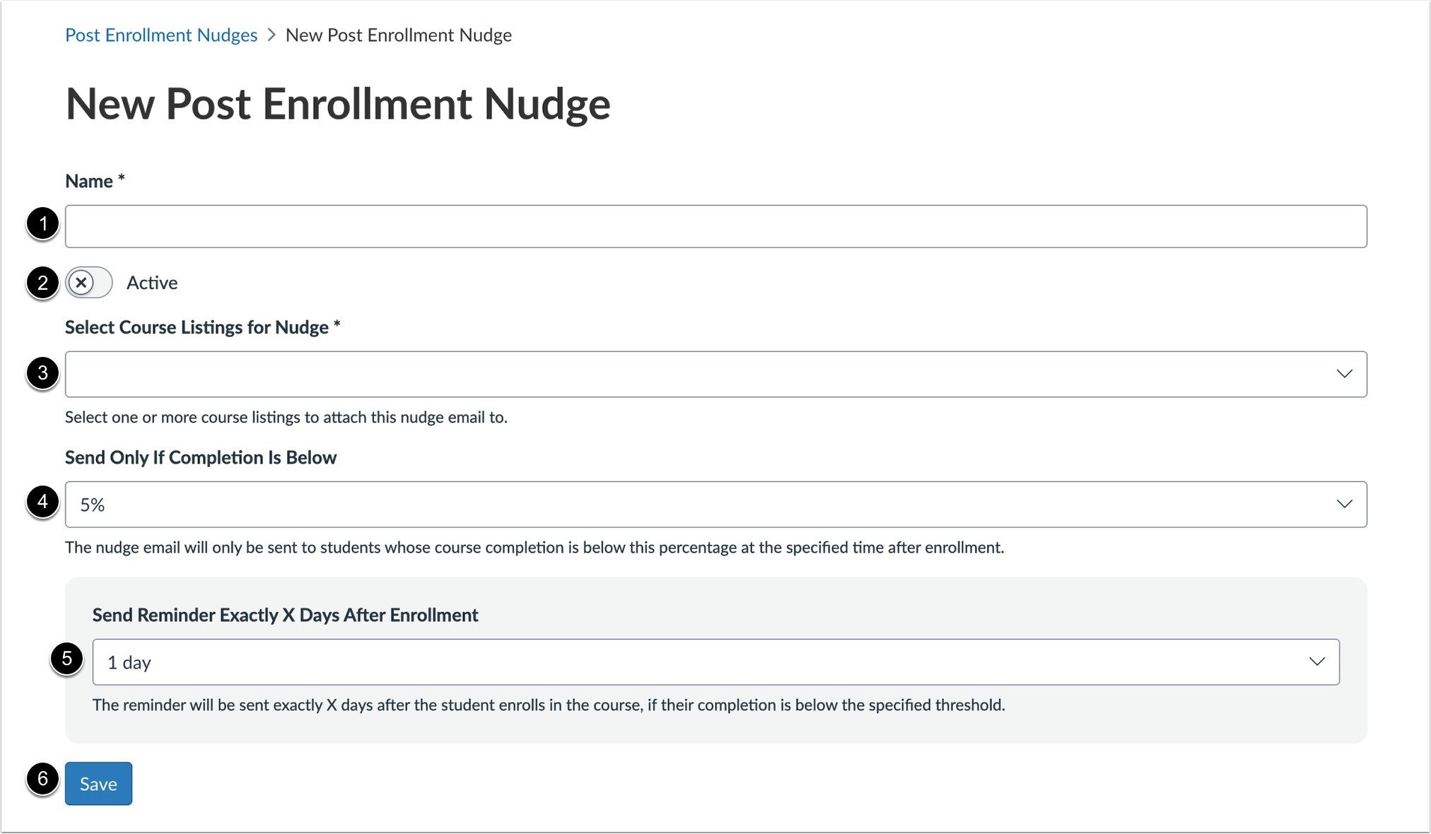 View New Post Enrollment Nudge