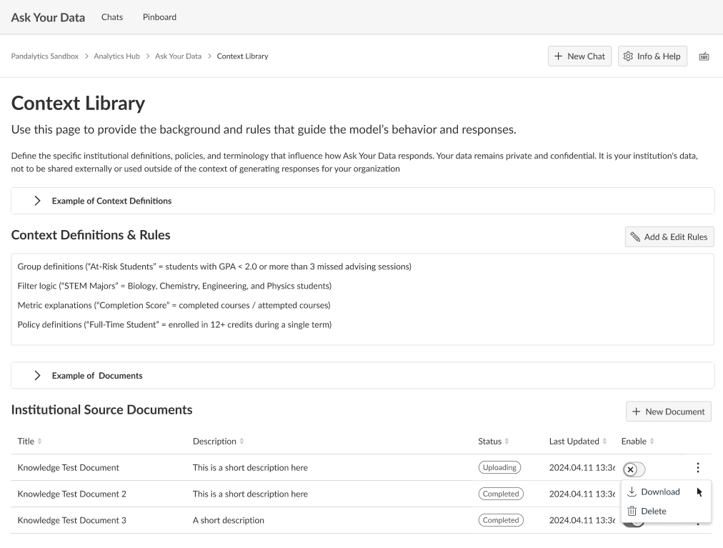Ask Your Data: Context Library