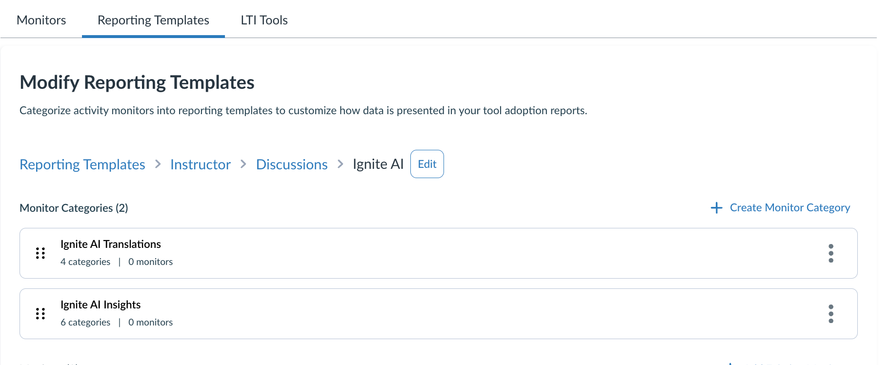 Monitor Categories: Ignite AI