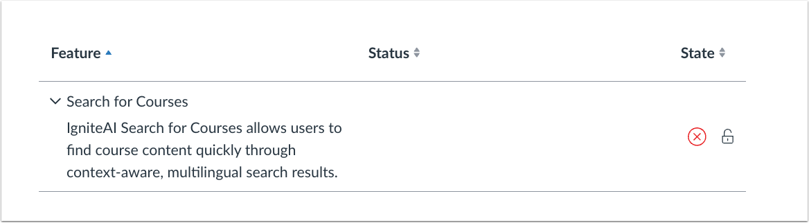 Search for Courses Feature Option