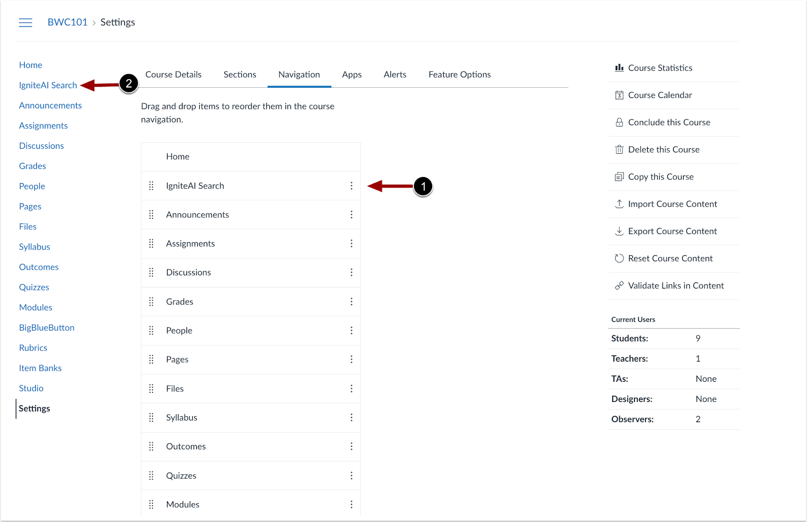 IgniteAI Search Navigation