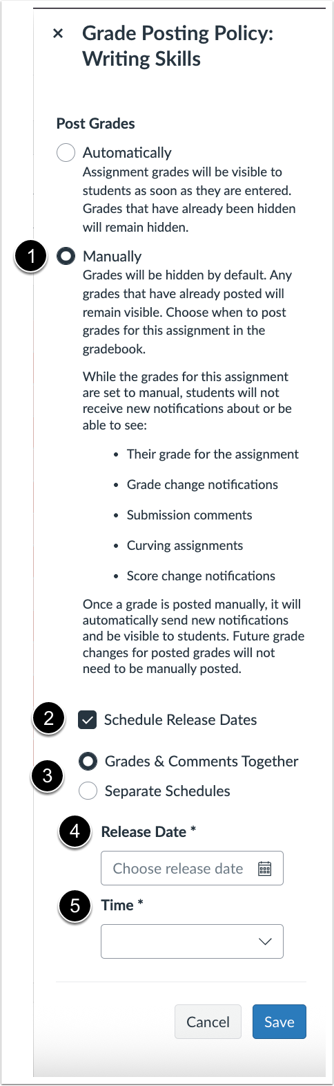 Assignment Grading Policy Modal