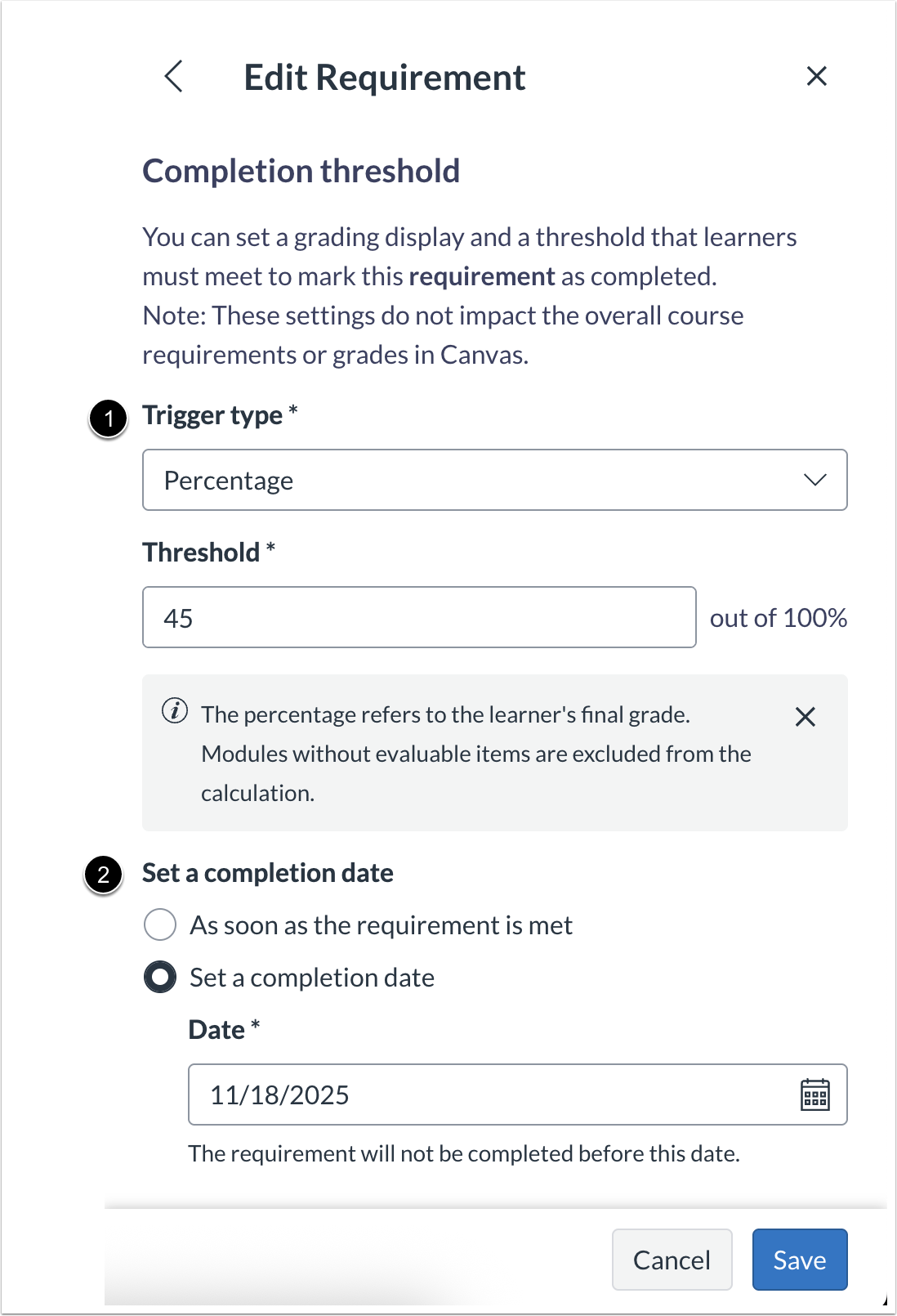 Edit Pathway Requirement Modal