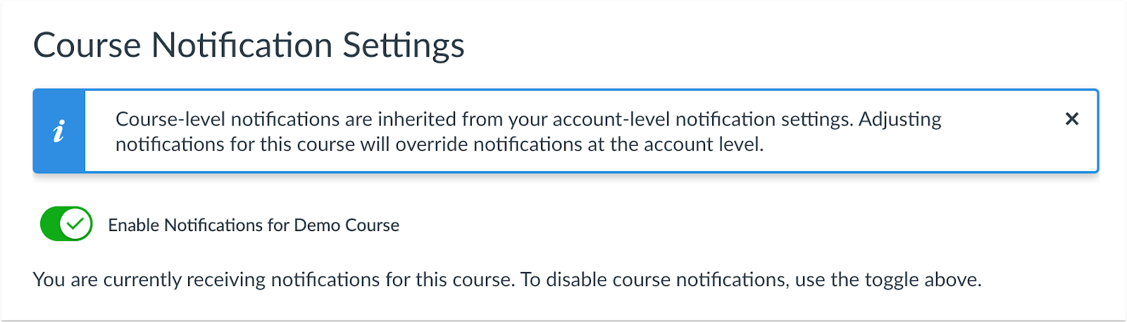 Course Notifications Banner