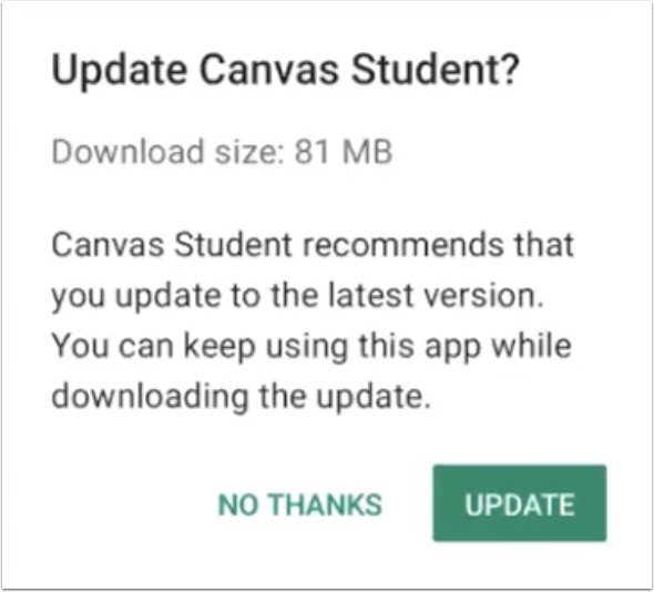 Canvas Student Optional Update