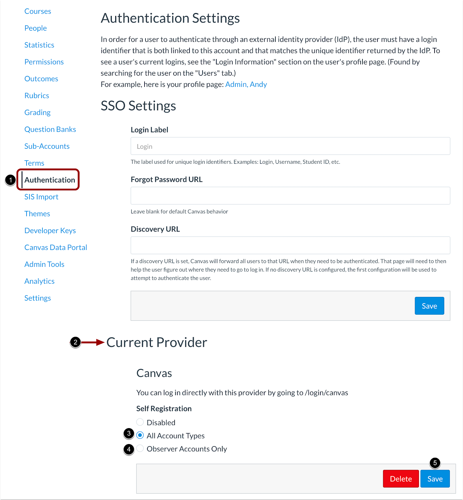 Enable Self Registration