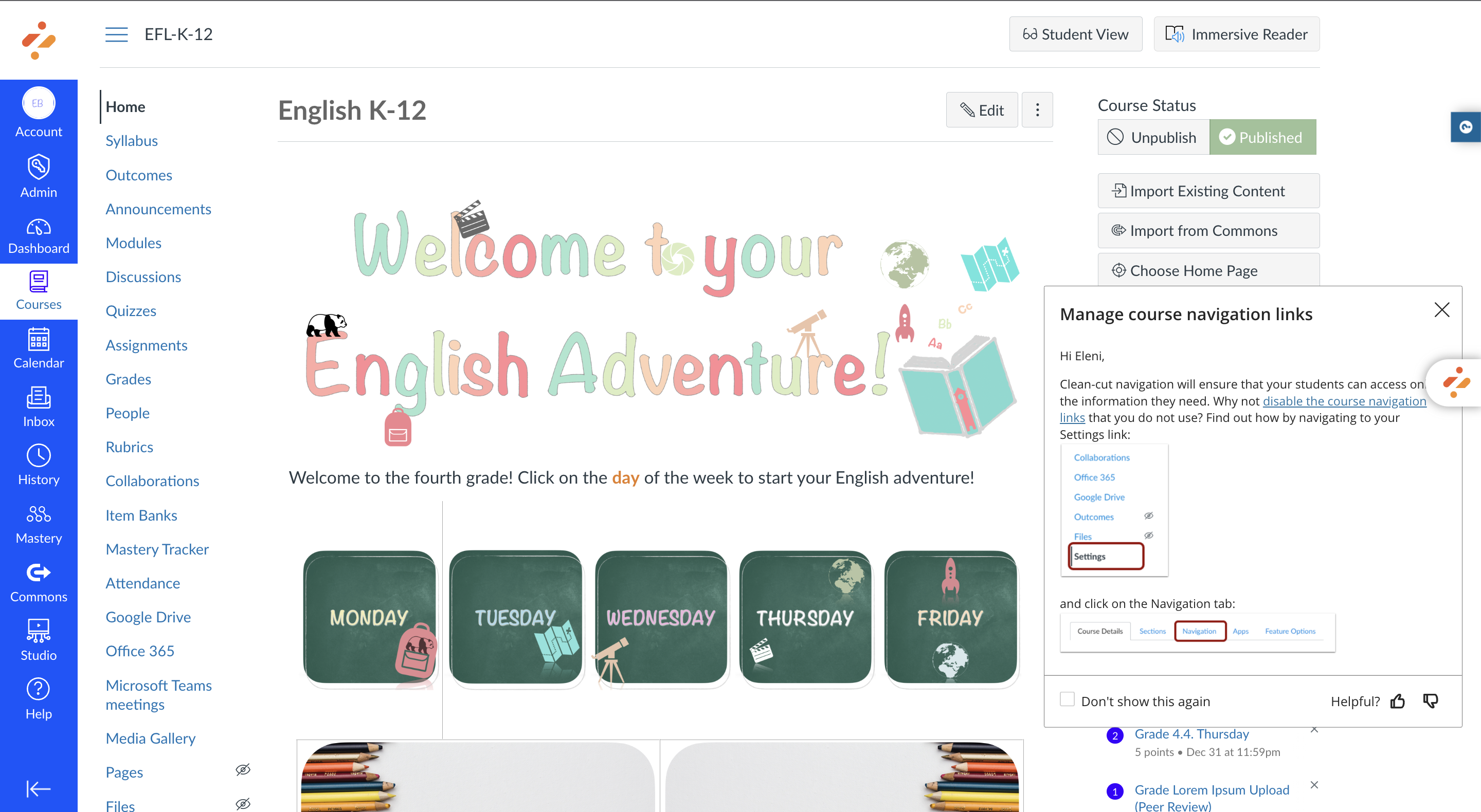 Hidden course navigation links: Instructor - Instructure Community